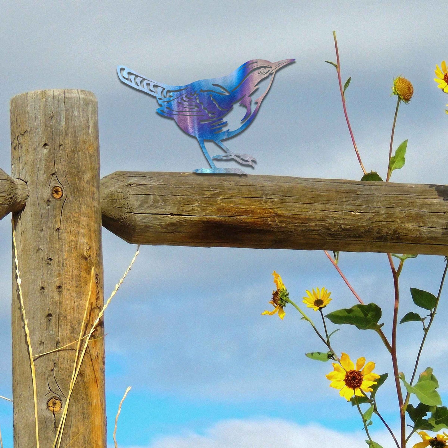 Metal Wren Garden decor, Rusty Bird Garden Gift, Wren Bird Lover Gift