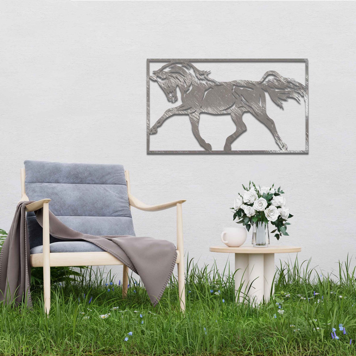 Rusted Metal Horse, Unique Horse Wall Art, Rusted Garden Art