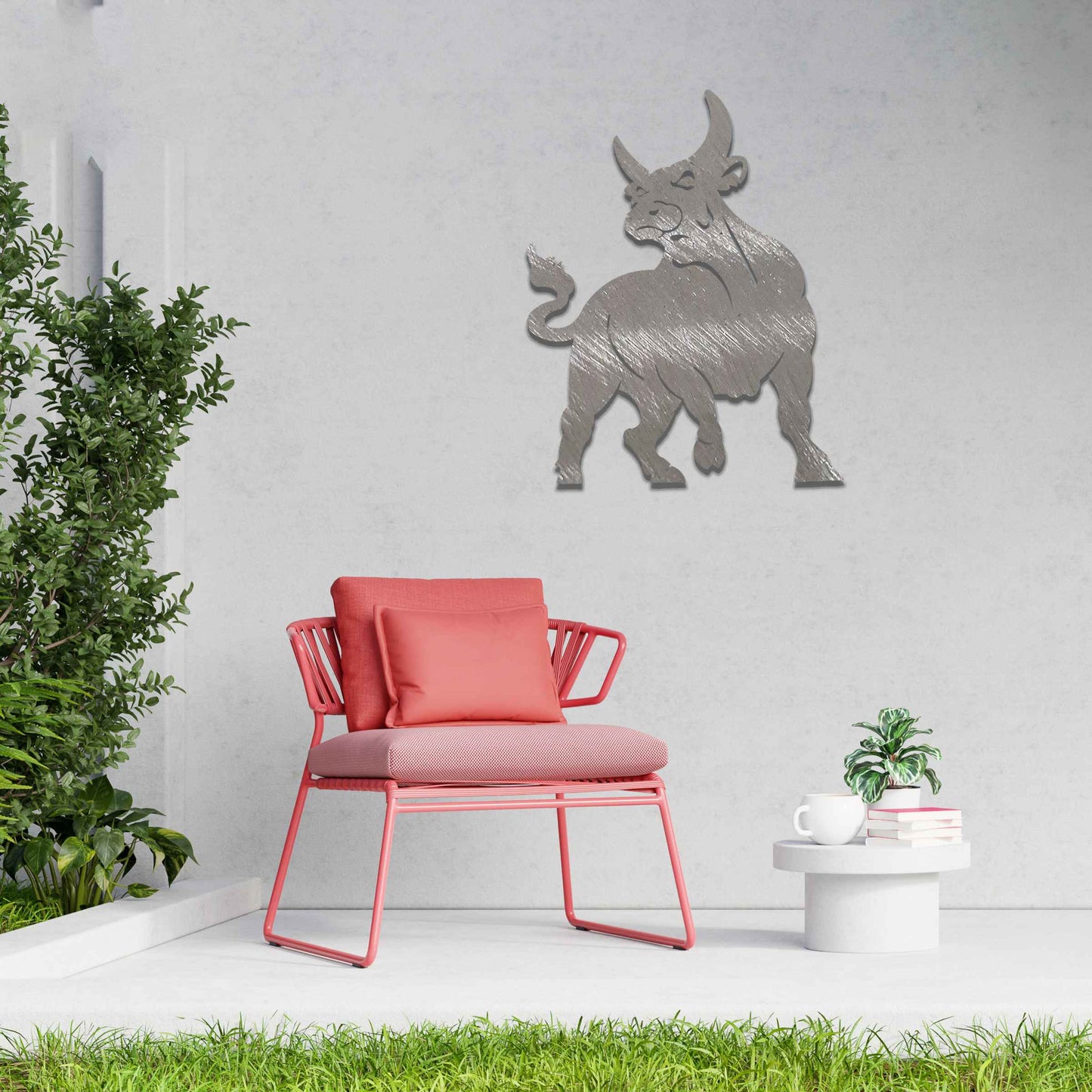 Metal Bull Wall Art, Large Metal Wall Art, Unique Living room Wall Decor