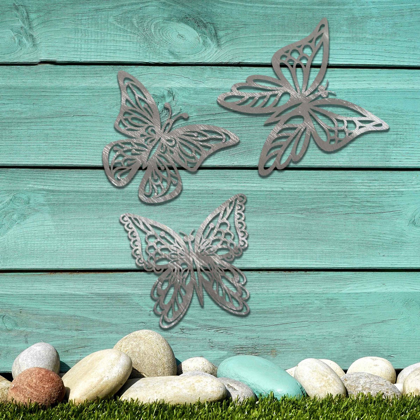 3 Rusted Metal Butterflies, Rusty Metal Garden Decor, Garden Gifts,