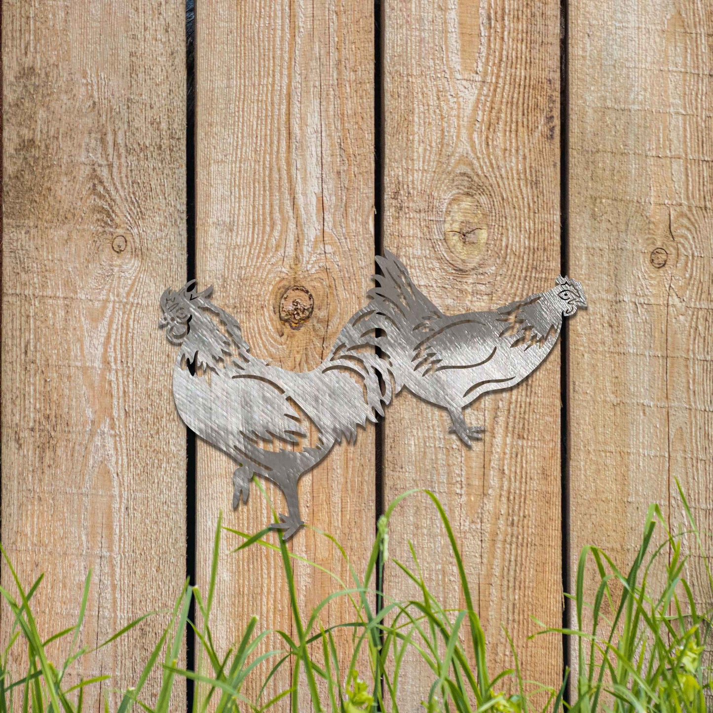 Rusty Hen, Chicken Garden Decor, Chicken and Rooster Set gift