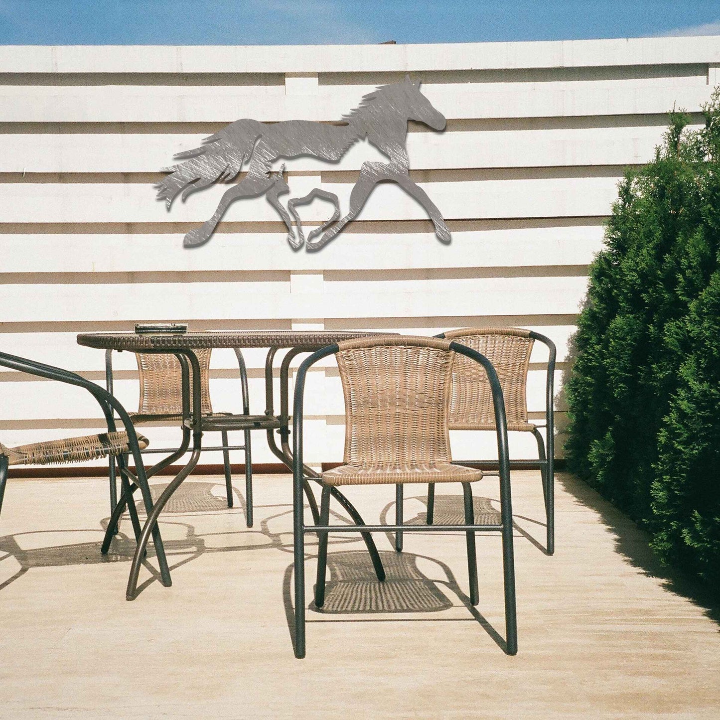 Rusted Metal Galloping Horses, Horse Wall Art, Rusted Garden Art