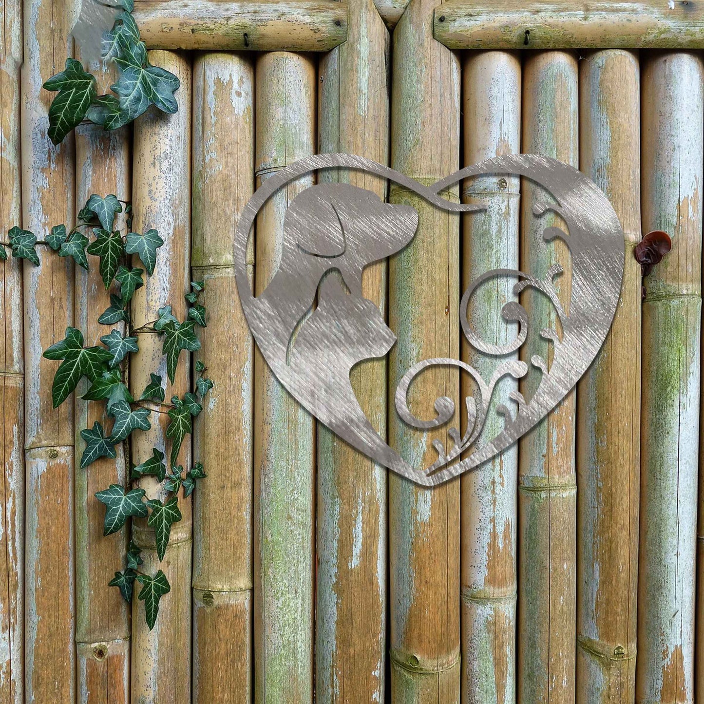 Metal Love Heart, Cat and Dog Heart Cat Metal Wall Heart, Rusty Garden Decor