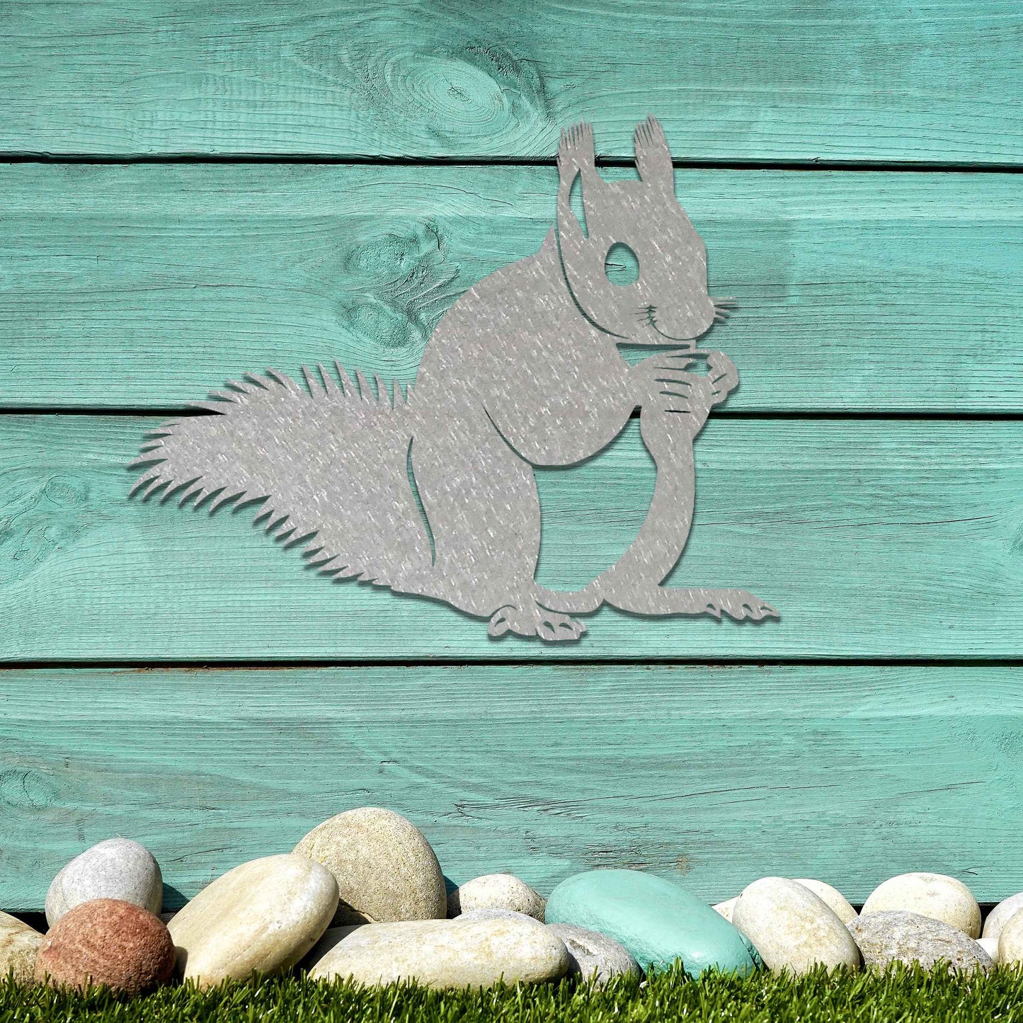 Rusty Metal Sitting Squirrel, Metal Garden Ornaments, Rusted Squirrel Art