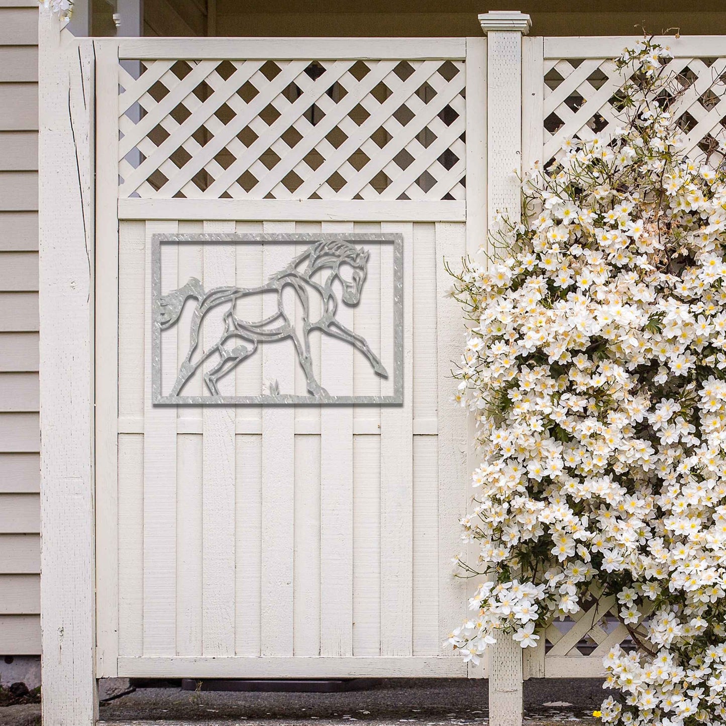 Rusted Metal Horse in Frame, Horse Wall Art, Equestrian Art