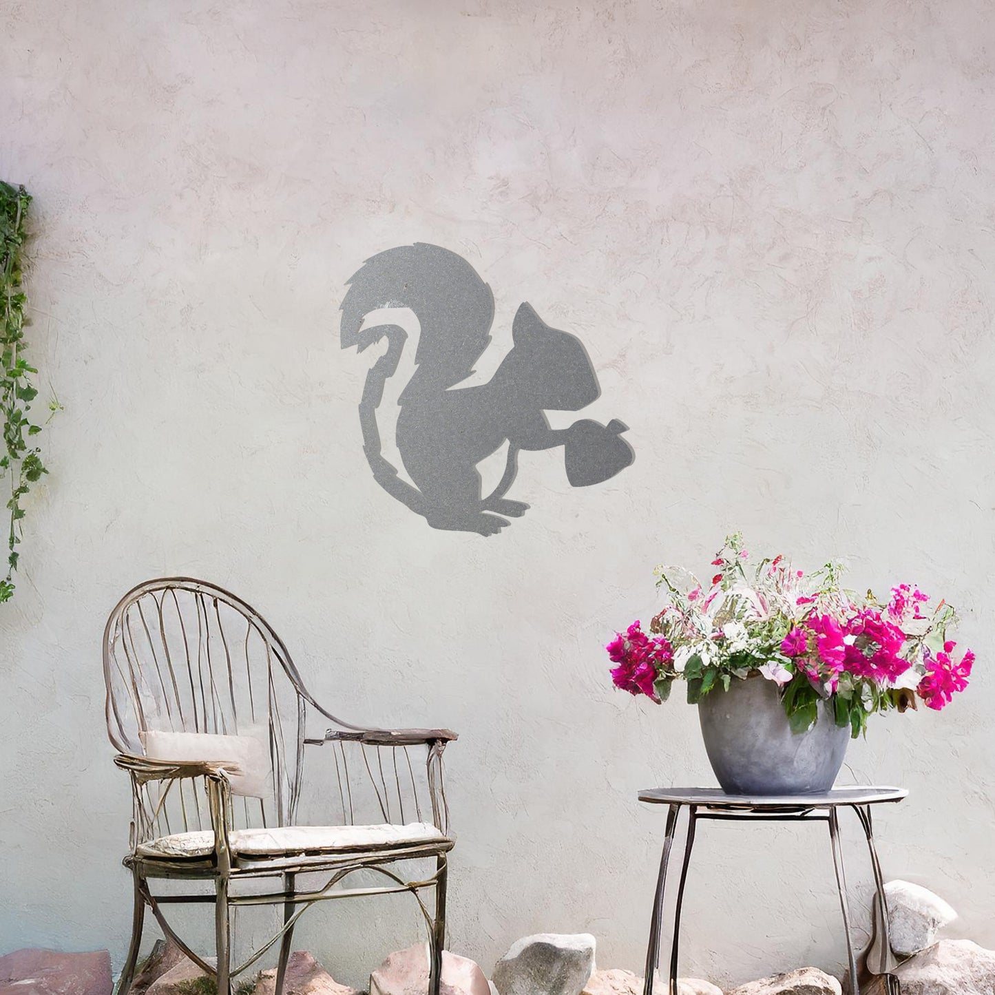 Squirrel Metal Fence Topper - Playful Garden Decor Gift for Birthday