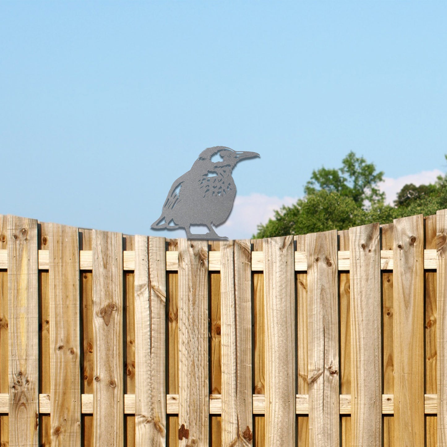 Metal Bird Fence Topper - Striking Garden Decor Gift for Bird Lovers