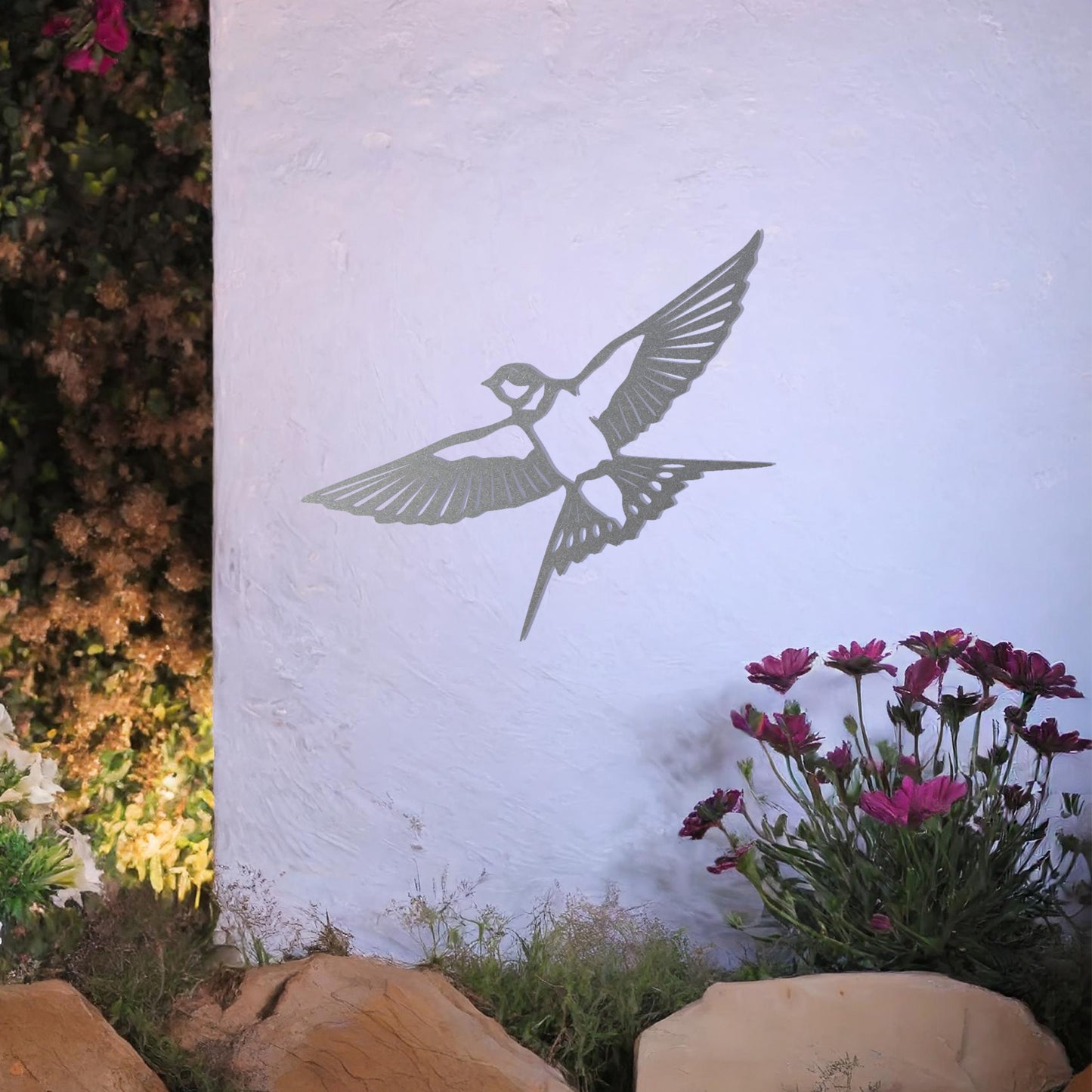 Flying Bird Metal Garden Wall Art - Elegant Outdoor and Indoor Decor Gift