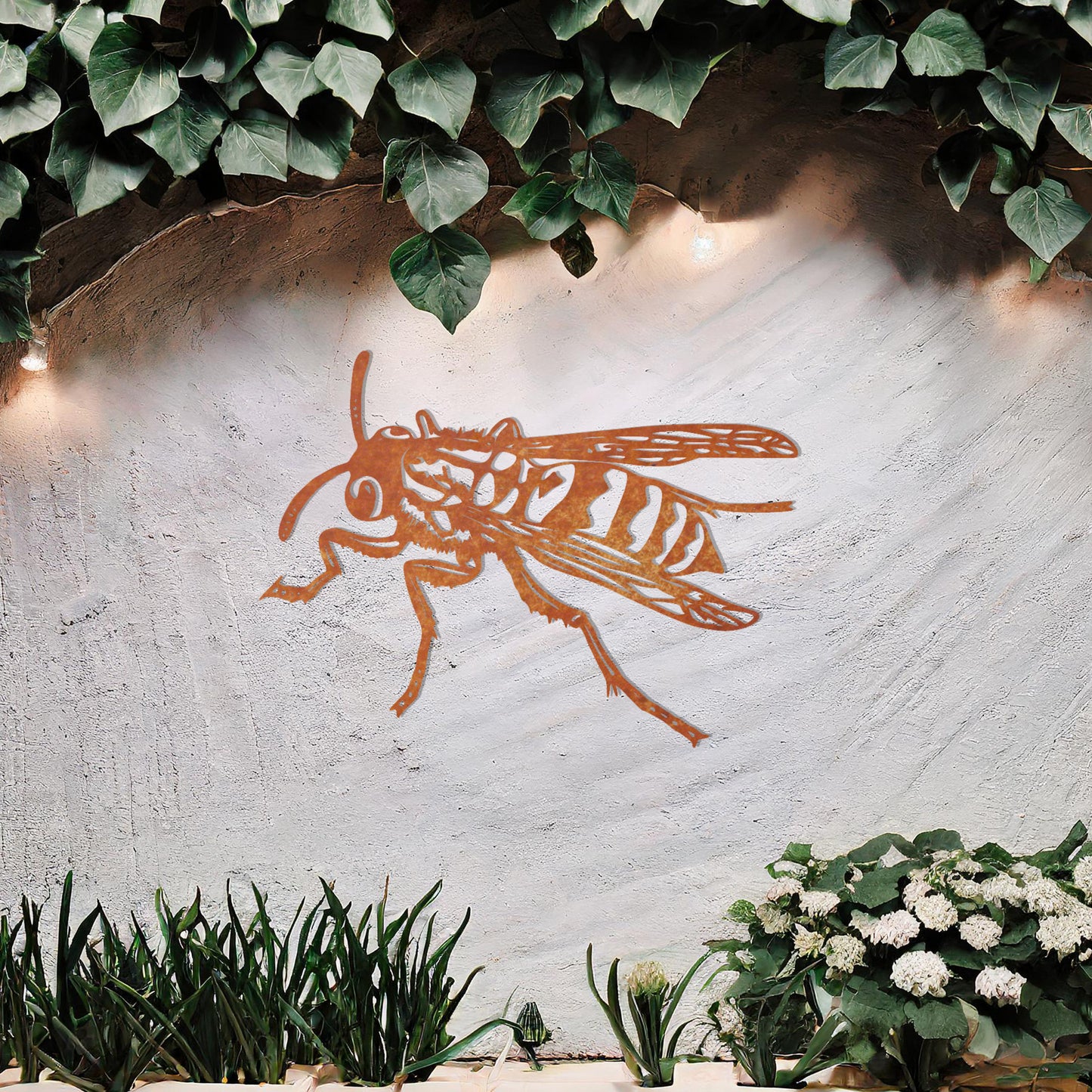 Intricate Wasp Metal Wall Art - Unique Garden Decor Gift for Bee Keeper