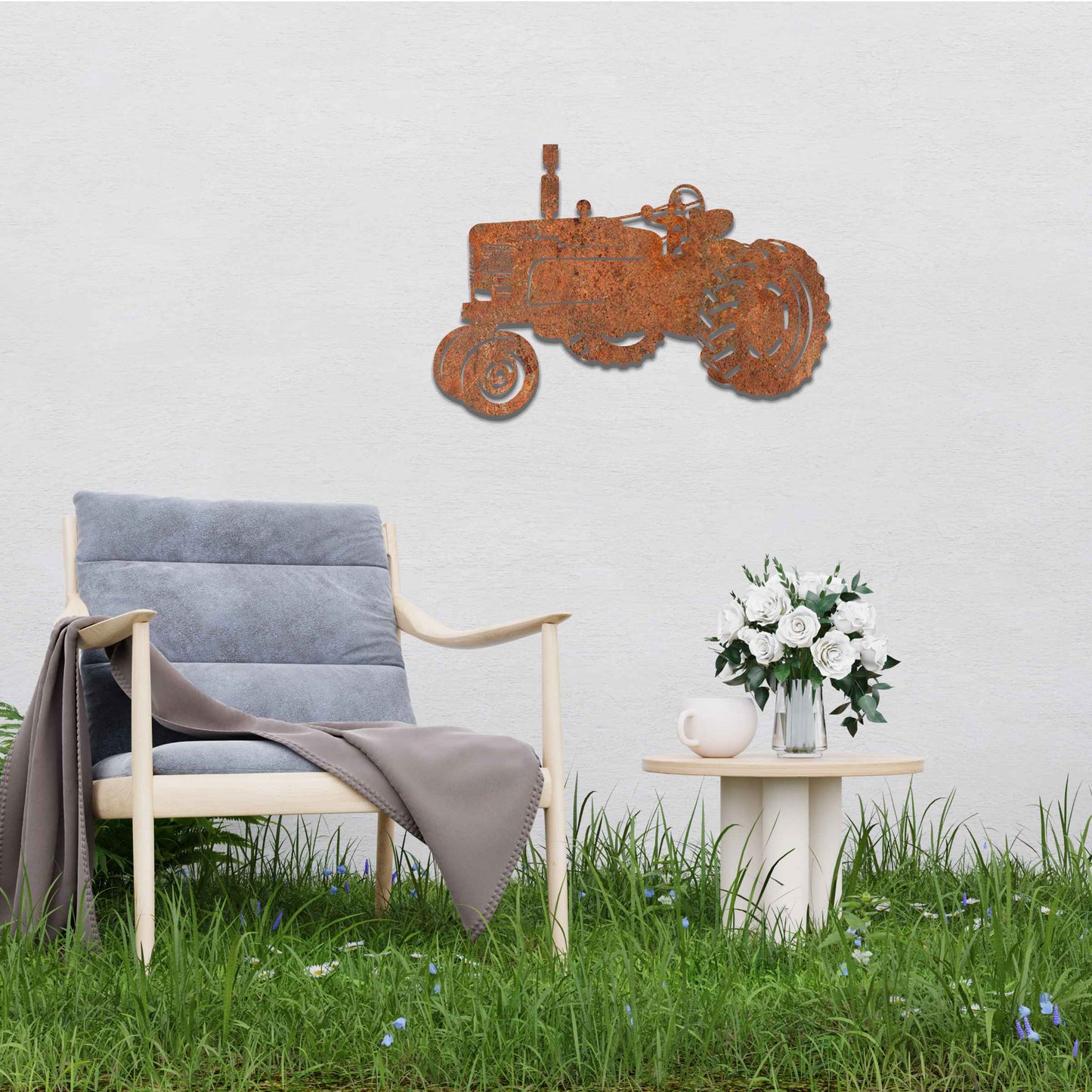 Metal Tractor Wall Decor, Rusty Farm Metal Tractor, Dad Tractor