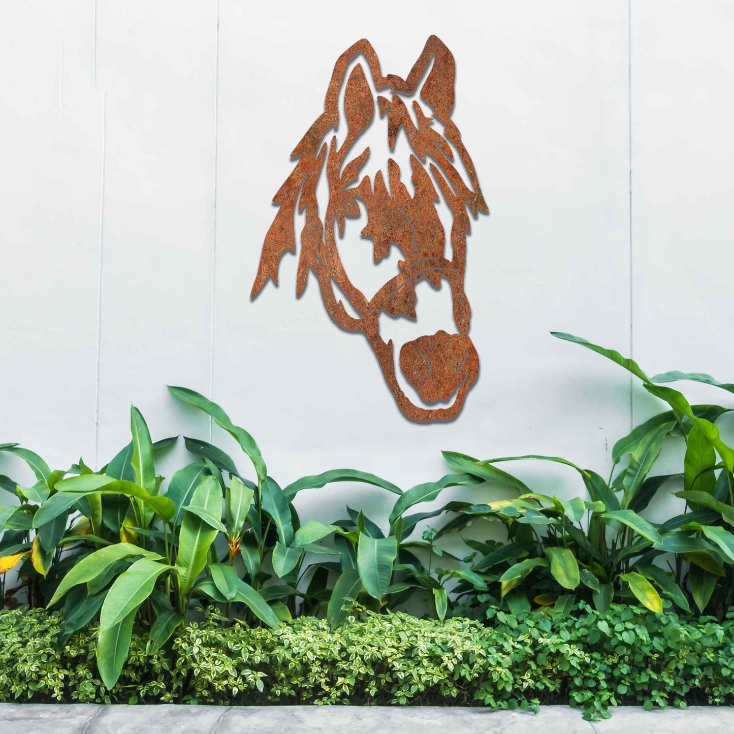 Rusted Metal Horse Head, Unique Horse Wall Art, Rusted Garden Art