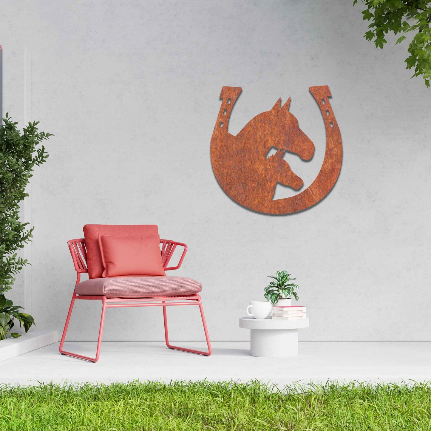 Metal Horseshoe Art, Farmhouse Decor, Metal Horse Horseshoe Art