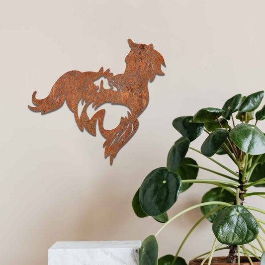 Rusted Metal Horses, Unique Horse Wall Art, Rusted Garden Art, Rusty Decor