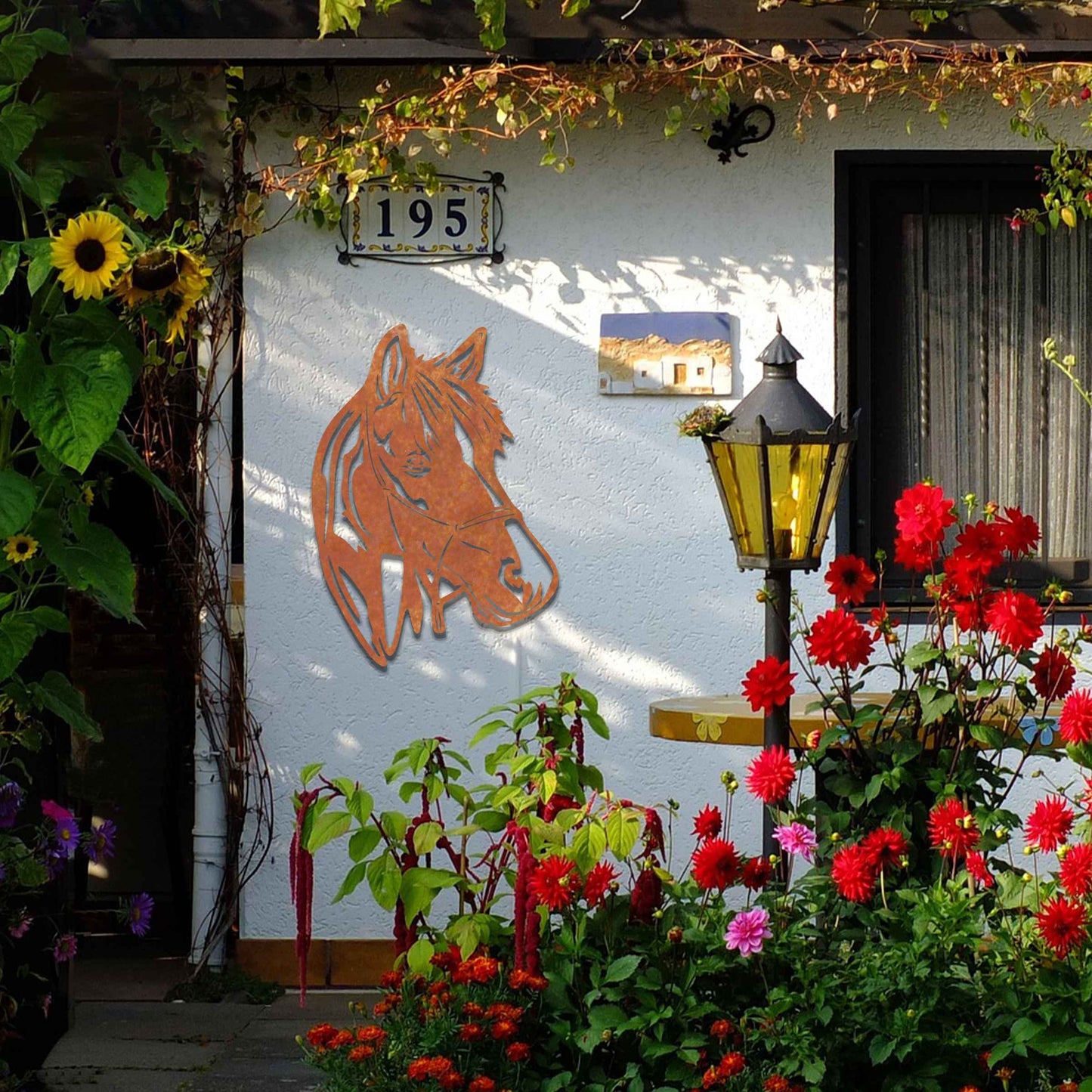 Rusted Metal Horse Head, Horse Wall Art, Rusted Garden Art