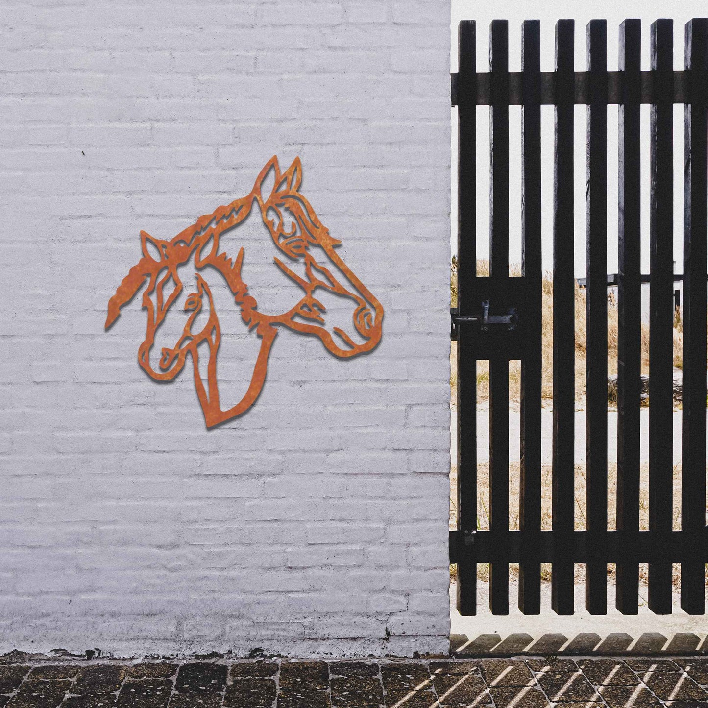 Rusted Metal Horses, Unique Horse Wall Art, Rusted Garden Art