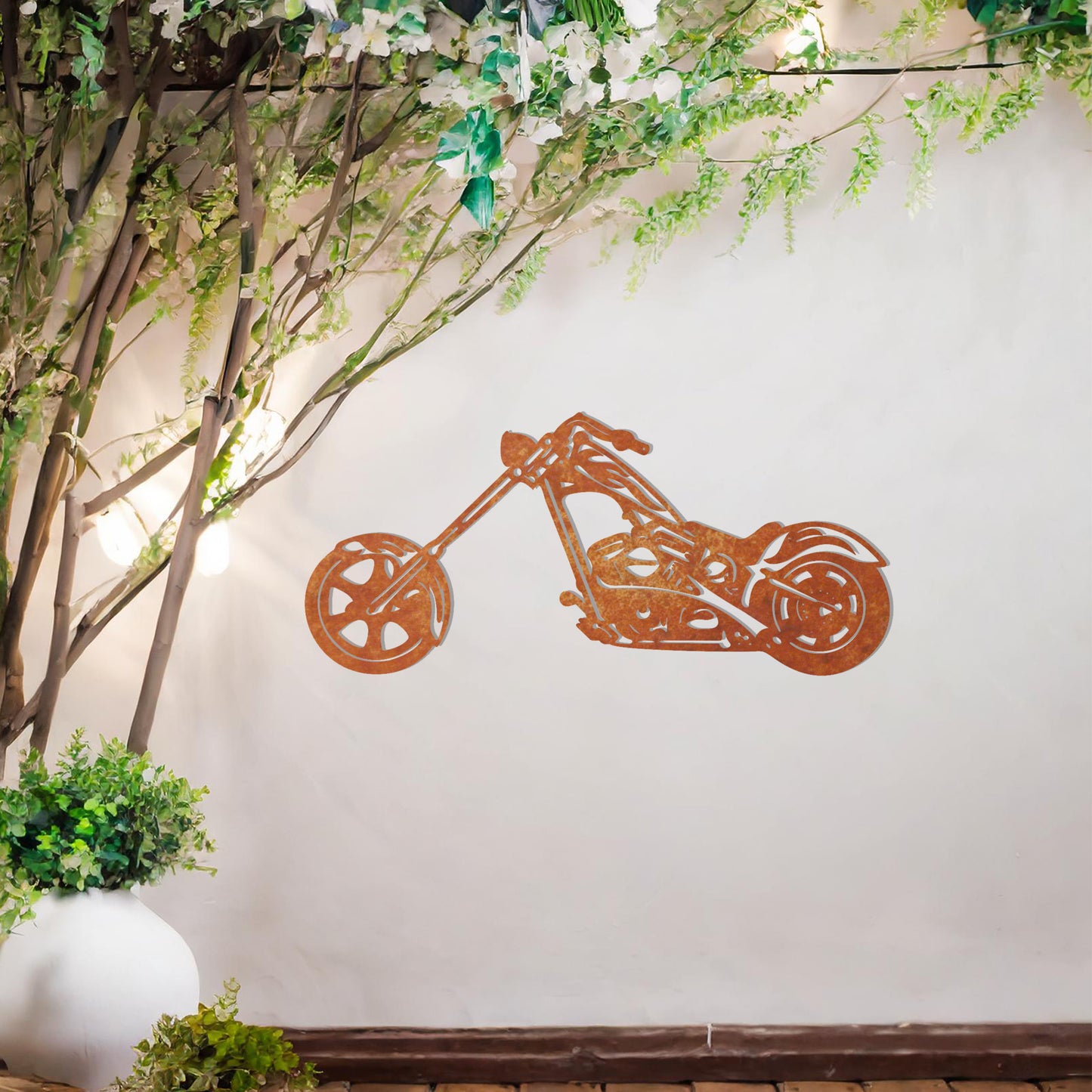 Chopper Motorcycle Metal Wall Art - Ideal Gift for Bikers and Garage Decor