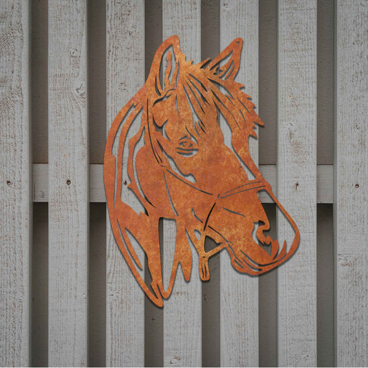 Rusted Metal Horse Head, Horse Wall Art, Rusted Garden Art