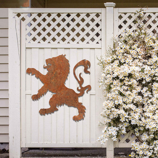 Scottish Lion Rampant, Rusty Metal Garden Art, Large Metal Decor