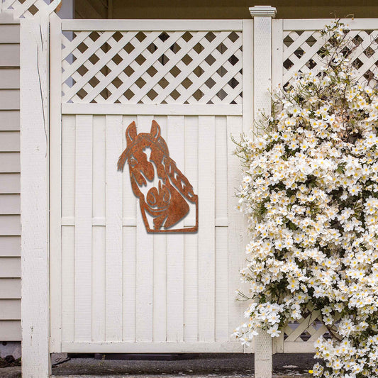 Rusted Metal Horse Head, Horse Wall Art, Rusted Garden Art