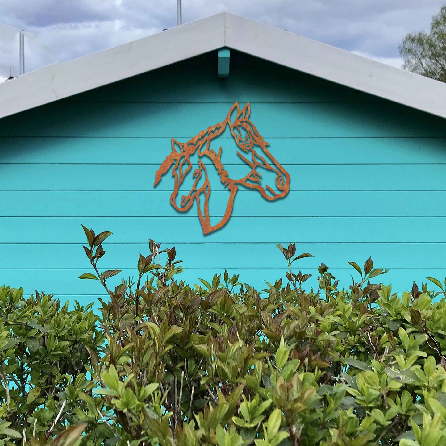 Rusted Metal Horses, Unique Horse Wall Art, Rusted Garden Art