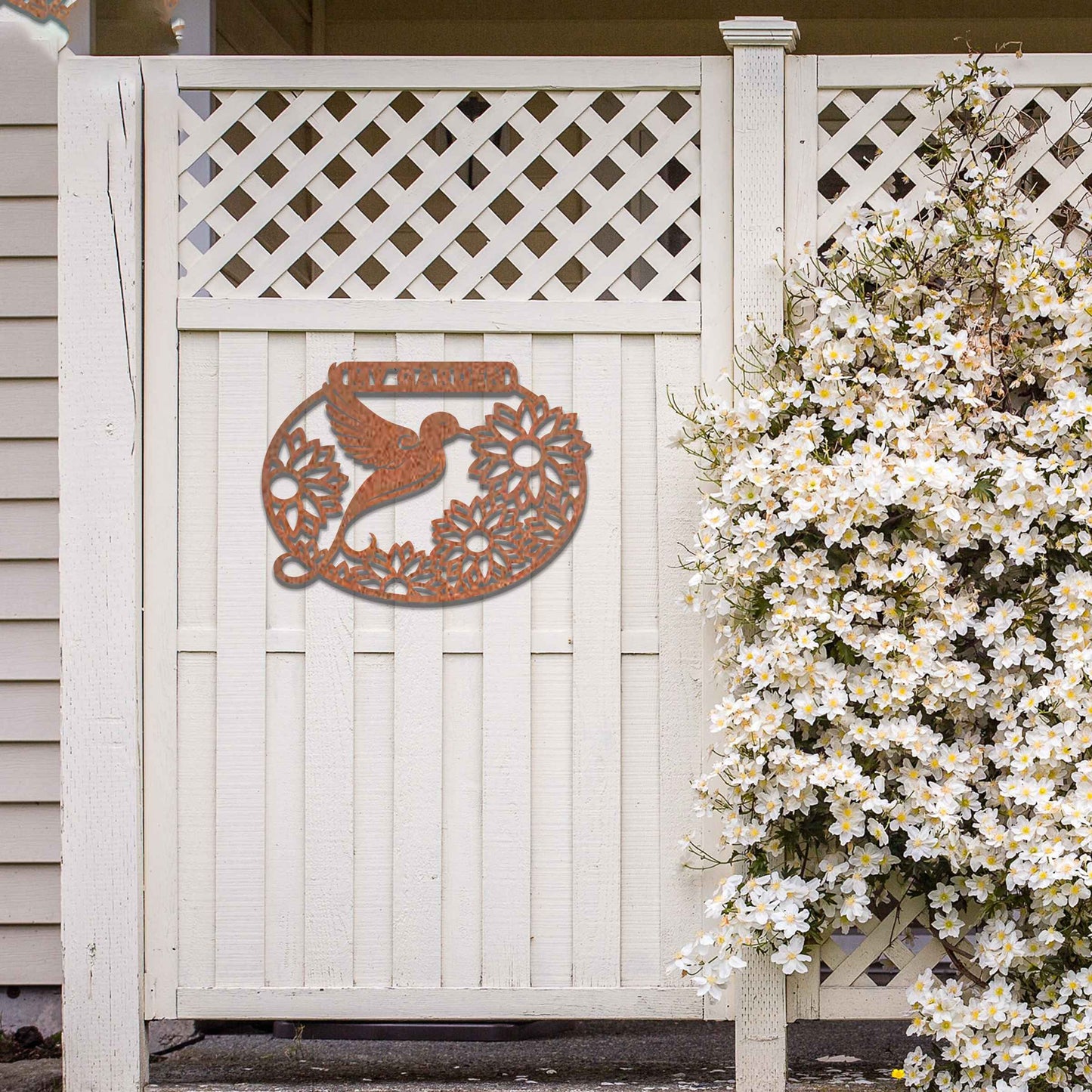 My Garden Sign, Metal Garden Sign, Rusted Metal Decor, Metal Garden Bird