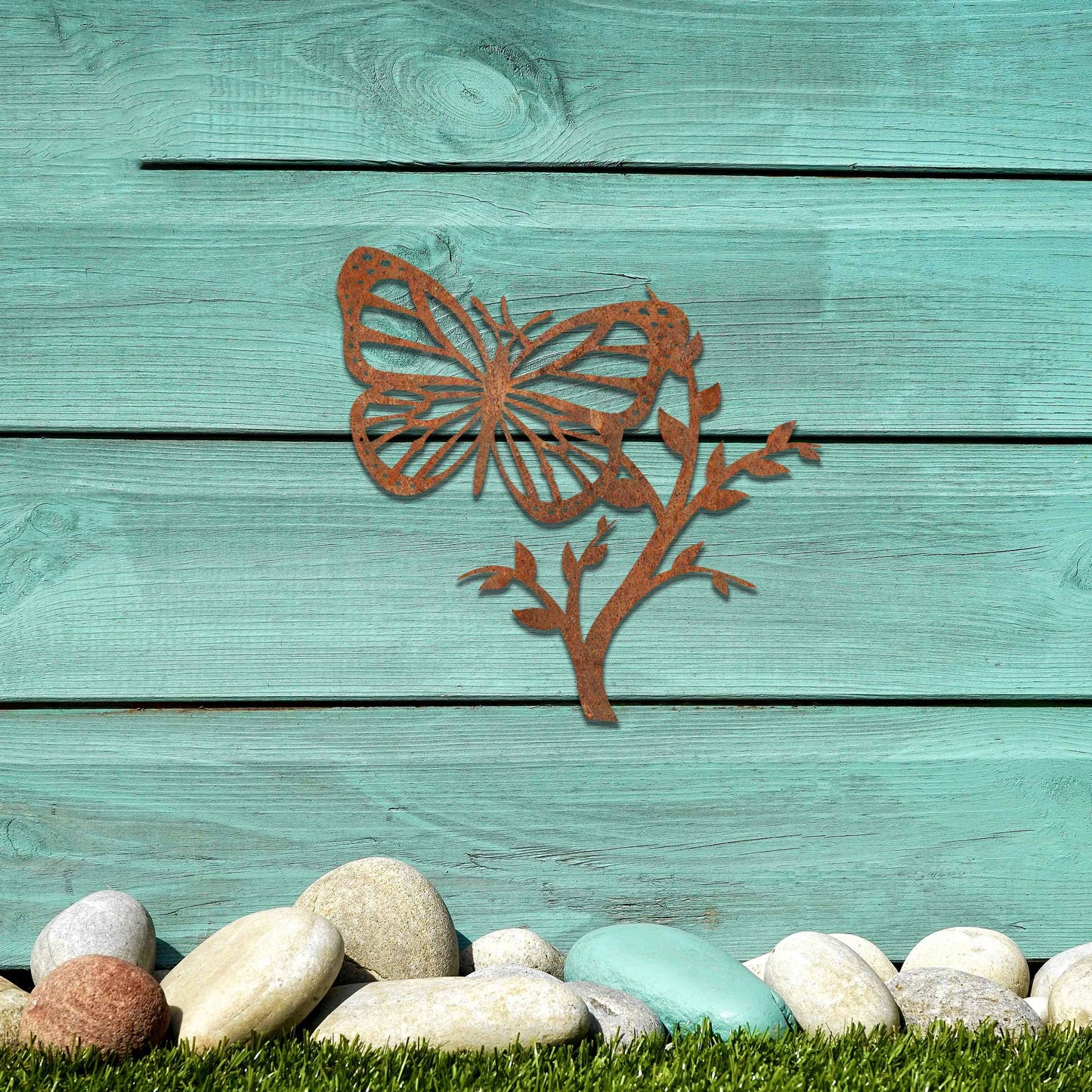 Metal Butterfly On Branch Art, Rustic Butterfly gift, Rusty Butterflies Gift