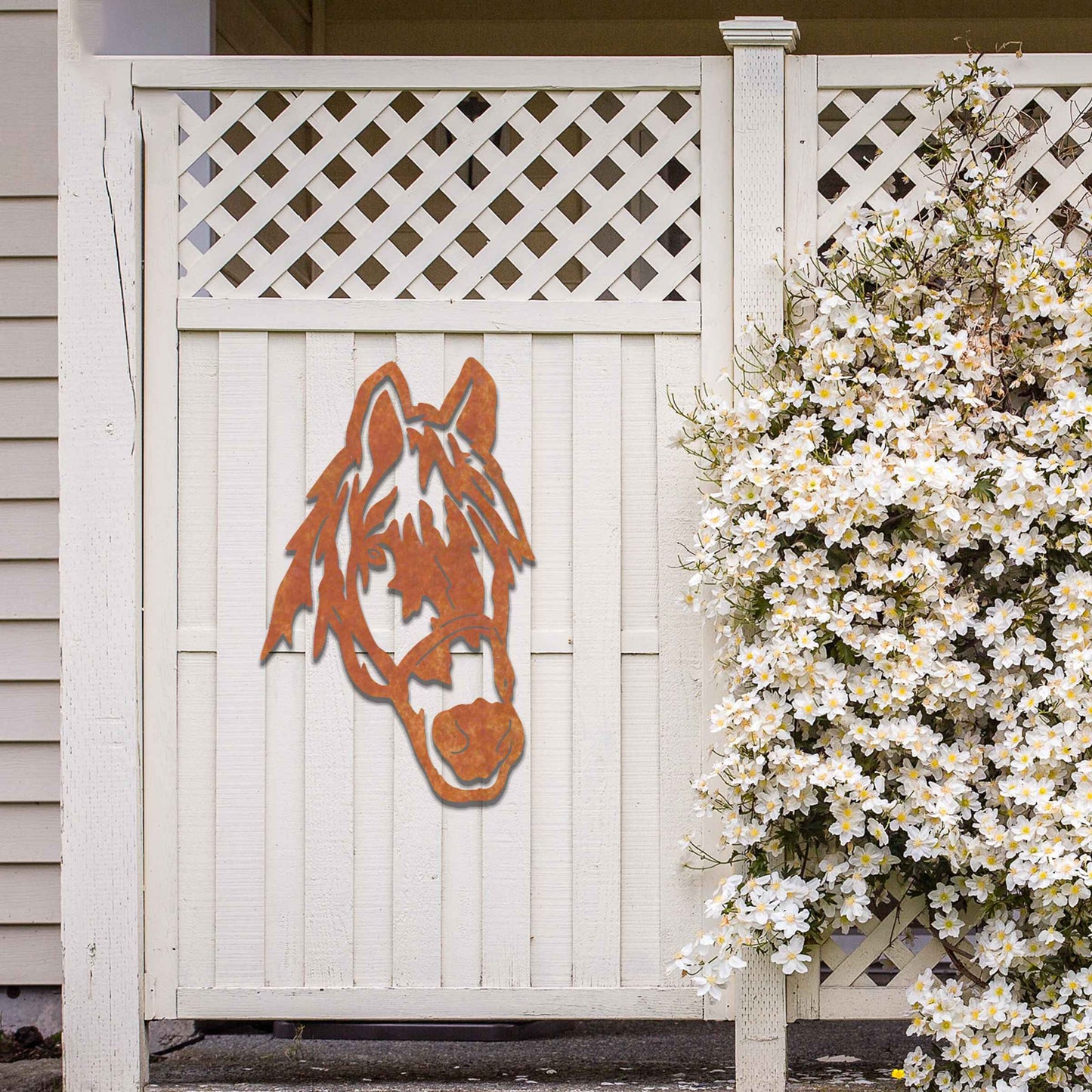 Rusted Metal Horse Head, Unique Horse Wall Art, Rusted Garden Art