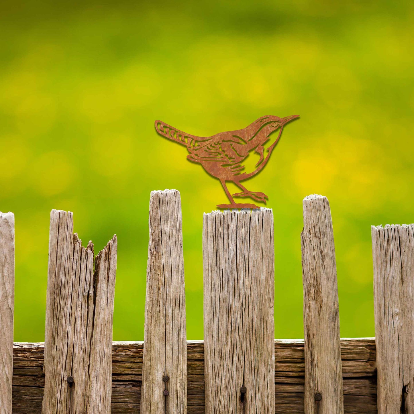 Metal Wren Garden decor, Rusty Bird Garden Gift, Wren Bird Lover Gift