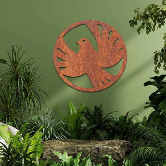 Metal Peace Dove Garden decor, Rusty Dove Wall Art, Unique Gift Idea