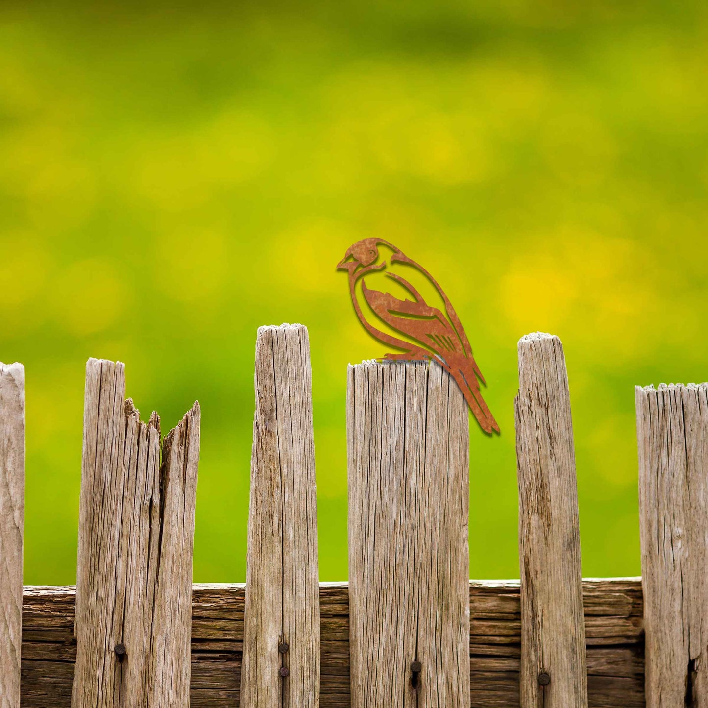 Rustic Goldfinch Bird, Unique Garden Fence Topper, Garden Art