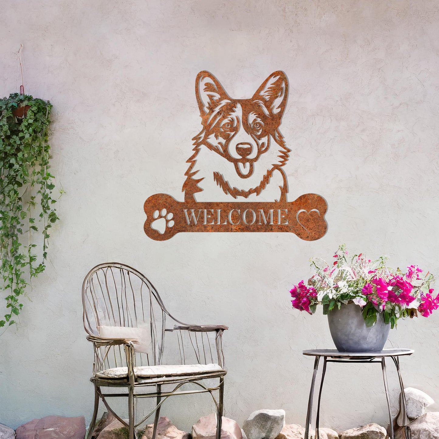 Pembroke Welsh Corgi Metal Sign - Dog Welcome Wall Art