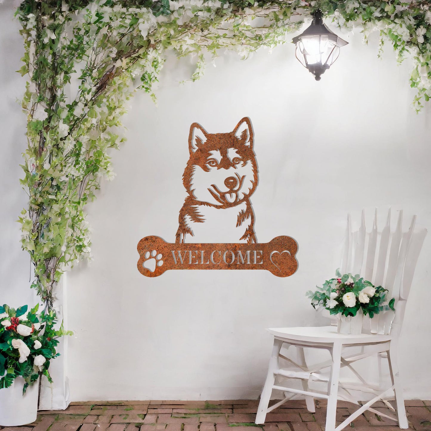 Siberian Husky Metal Sign - Custom Dog Name Welcome Wall Art Gift