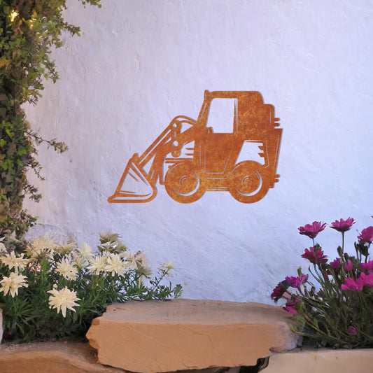 Construction Digger Metal Wall Art - Perfect Gift for Kids' Room and Garden