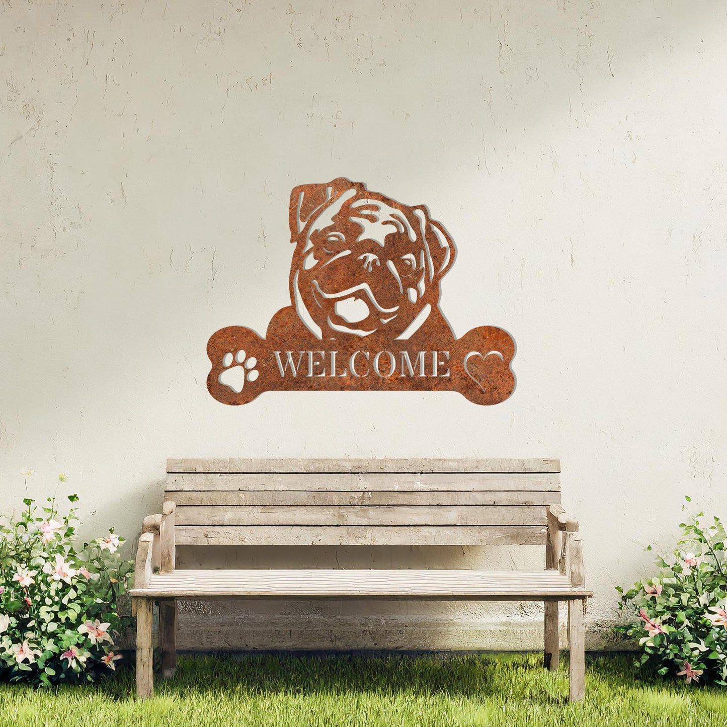 Pug Metal Sign - Dog Welcome Wall Art Gift Decor