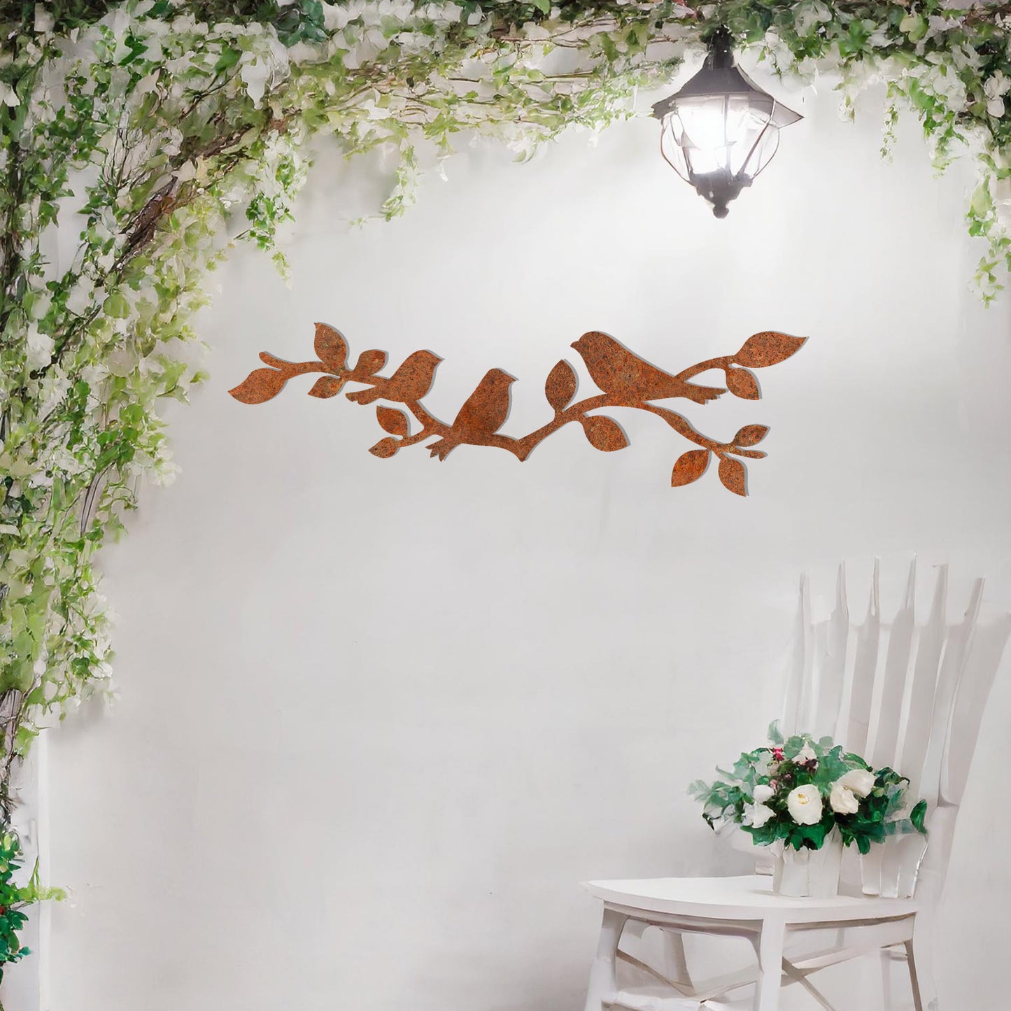 Birds on a Branch Metal Wall Art - Charming Garden Decor and Unique Gift