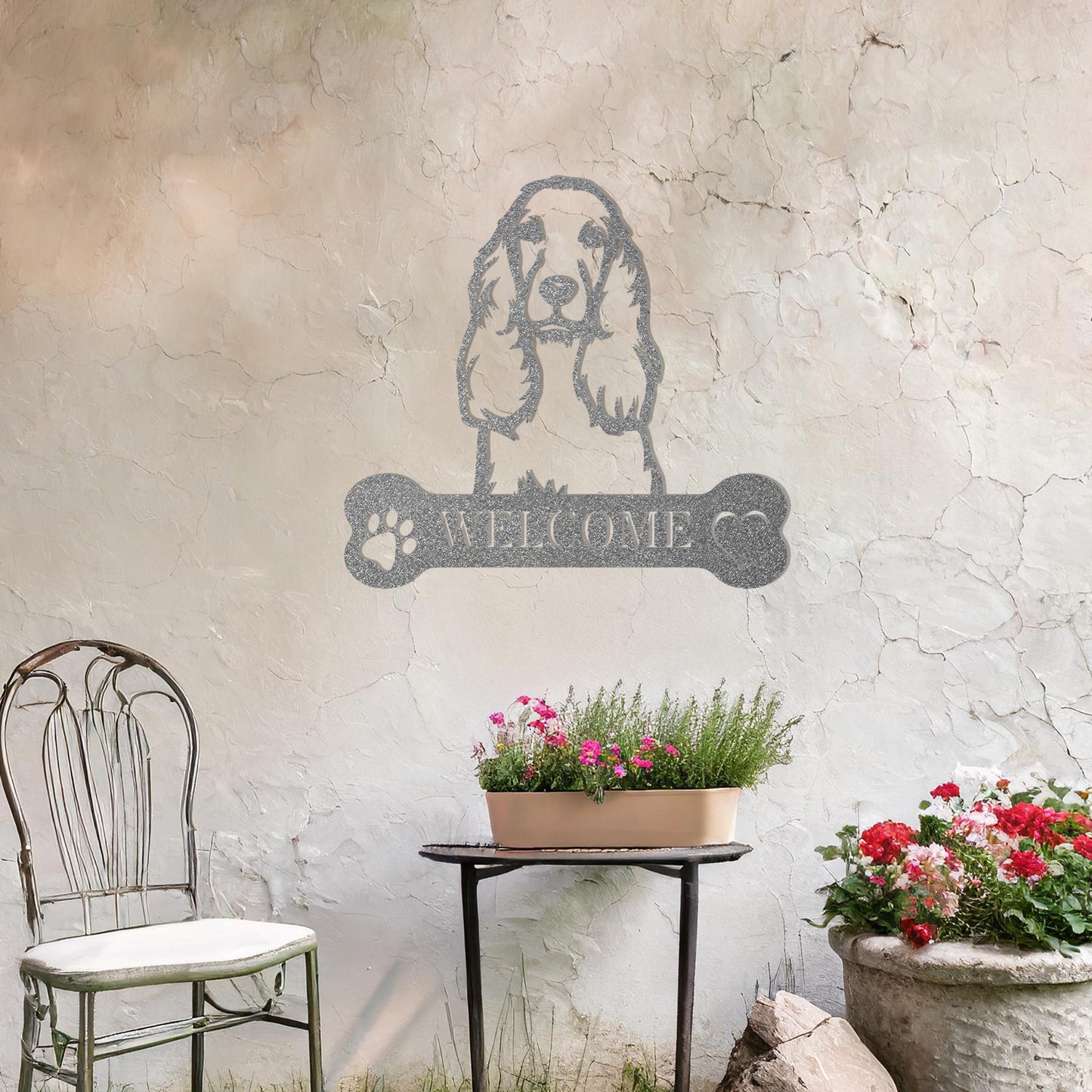 Cocker Spaniel Welcome Metal Sign - Perfect Gift for Dog Lovers