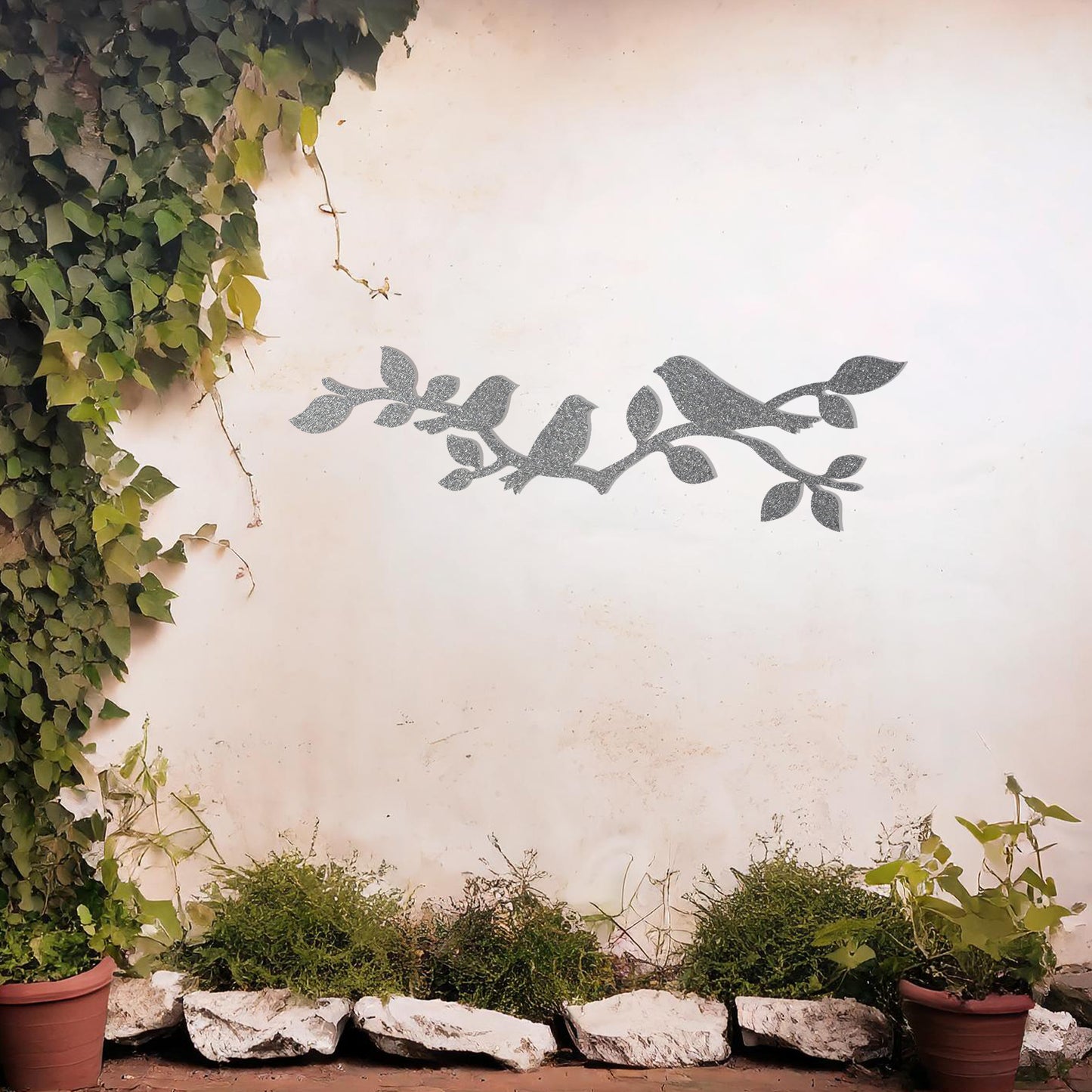 Birds on a Branch Metal Wall Art - Charming Garden Decor and Unique Gift