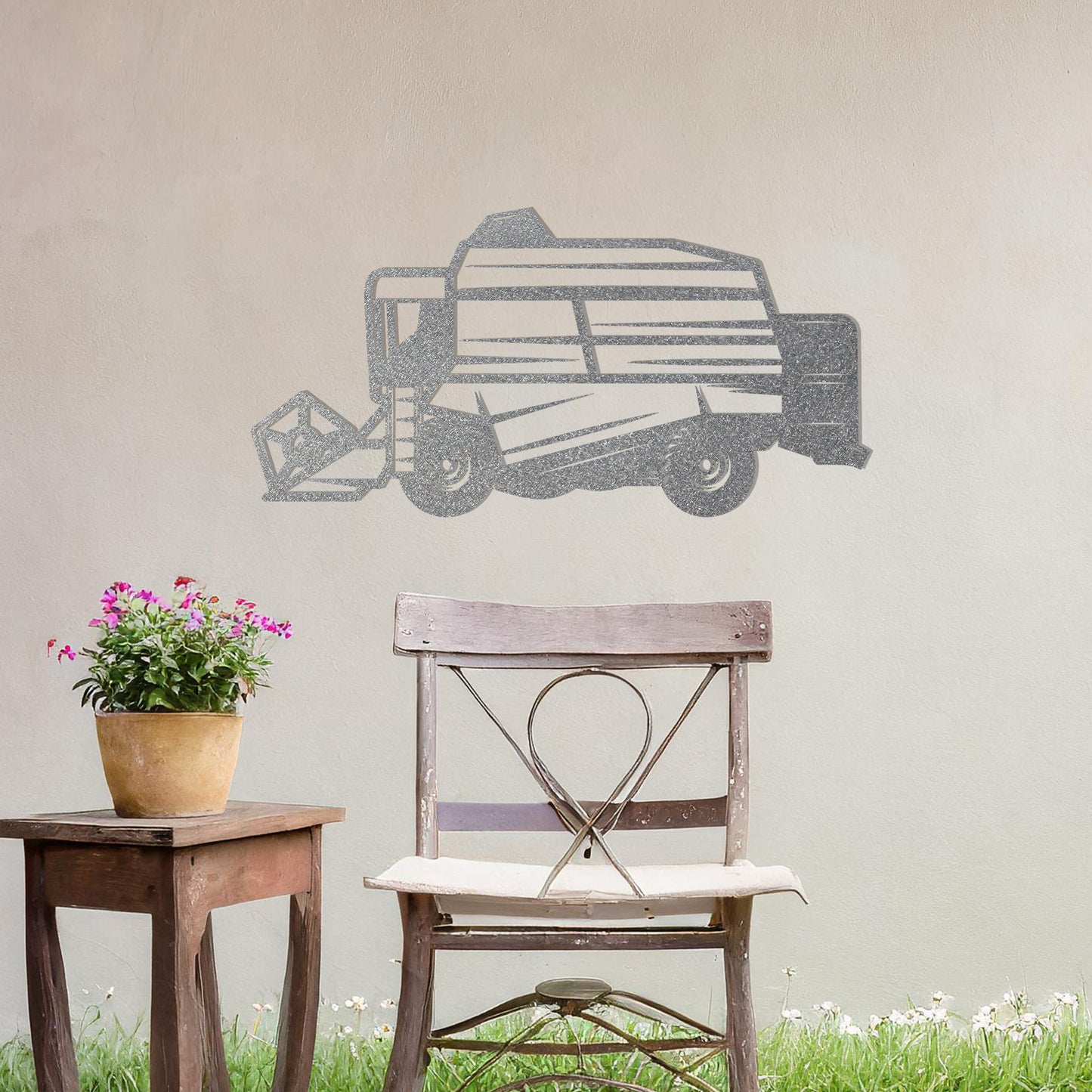 Combine Harvester Metal Wall Art - Ideal Gift for Farmers and Farm Art