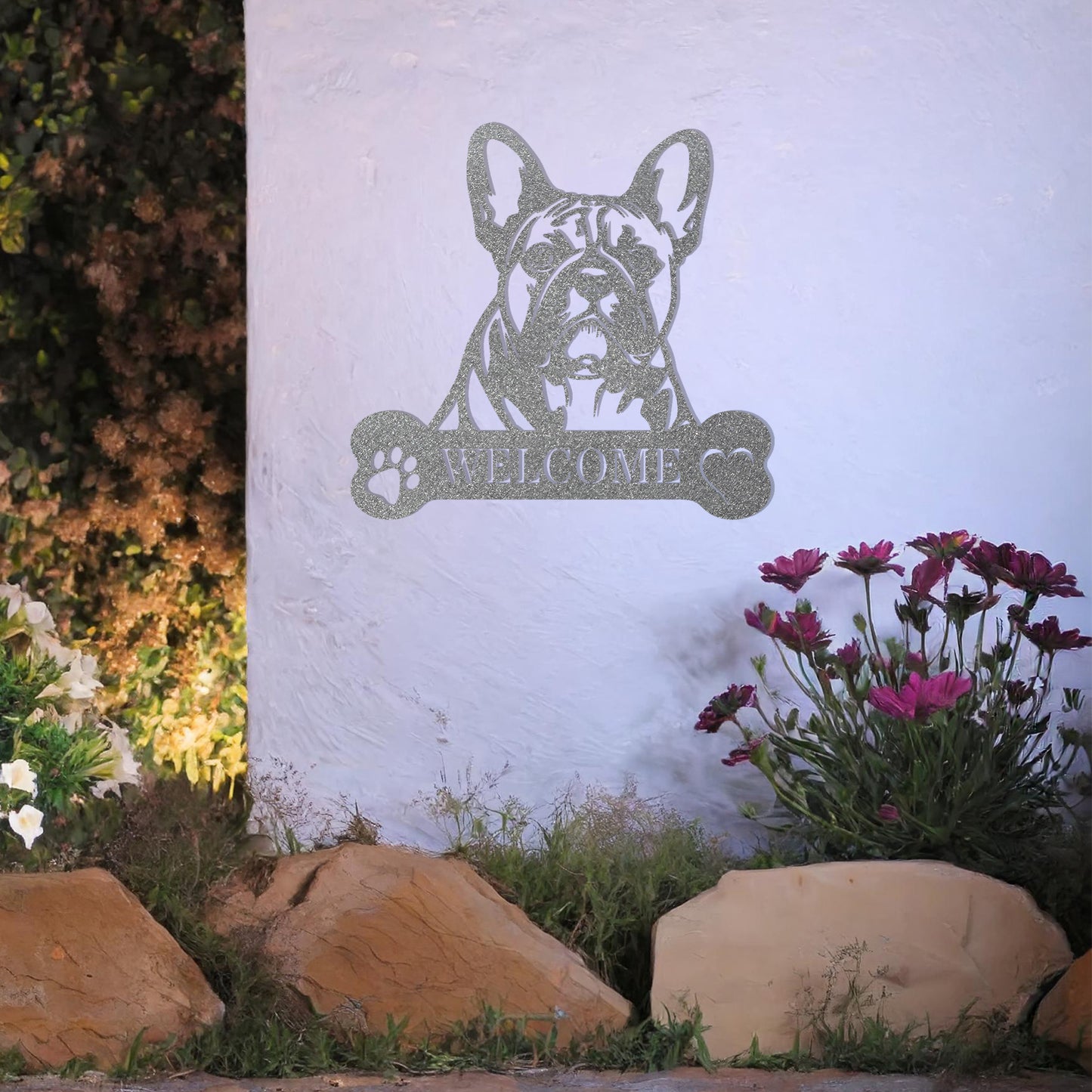 French Bulldog Welcome Metal Sign - Ideal Gift for Pet Owners