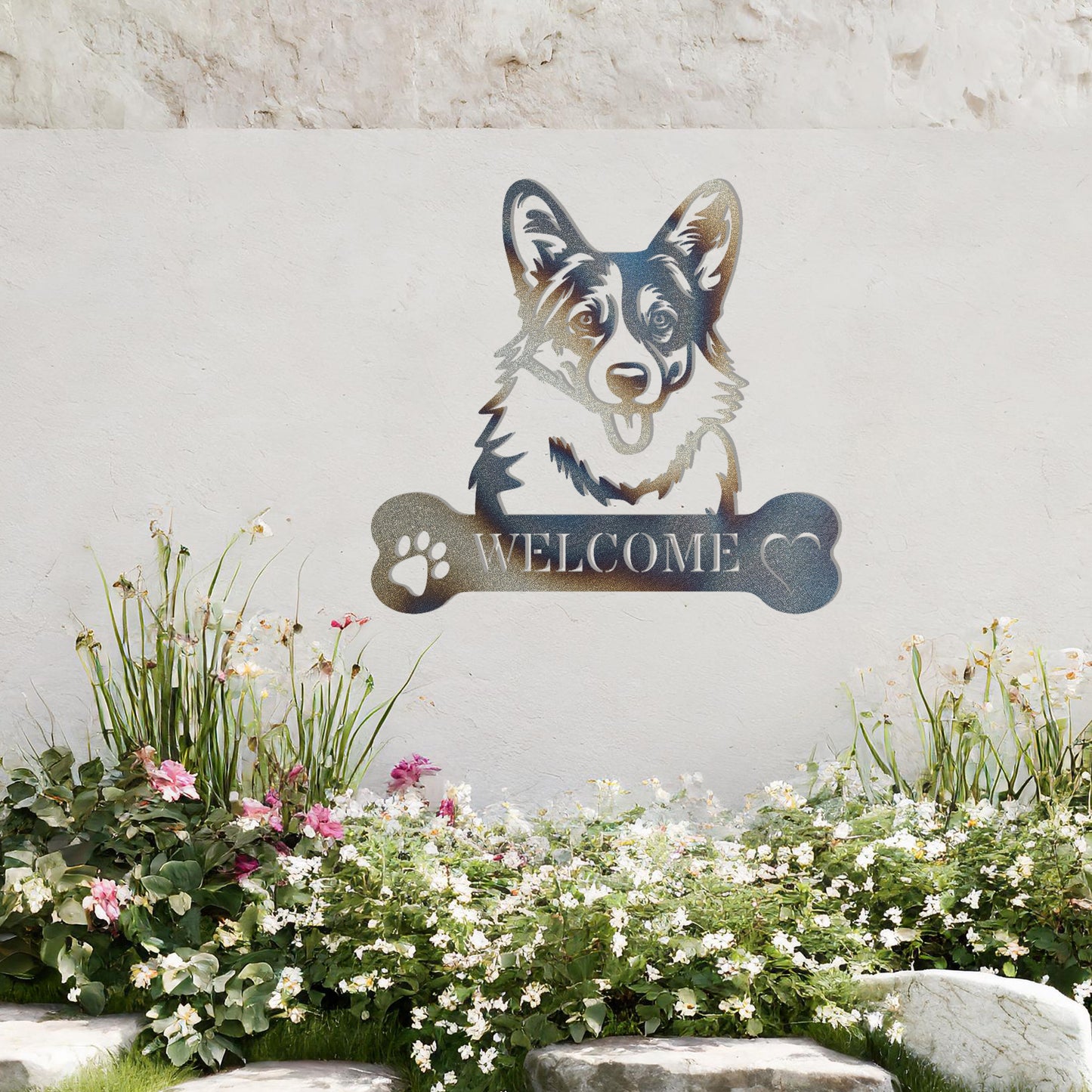 Pembroke Welsh Corgi Metal Sign - Dog Welcome Wall Art