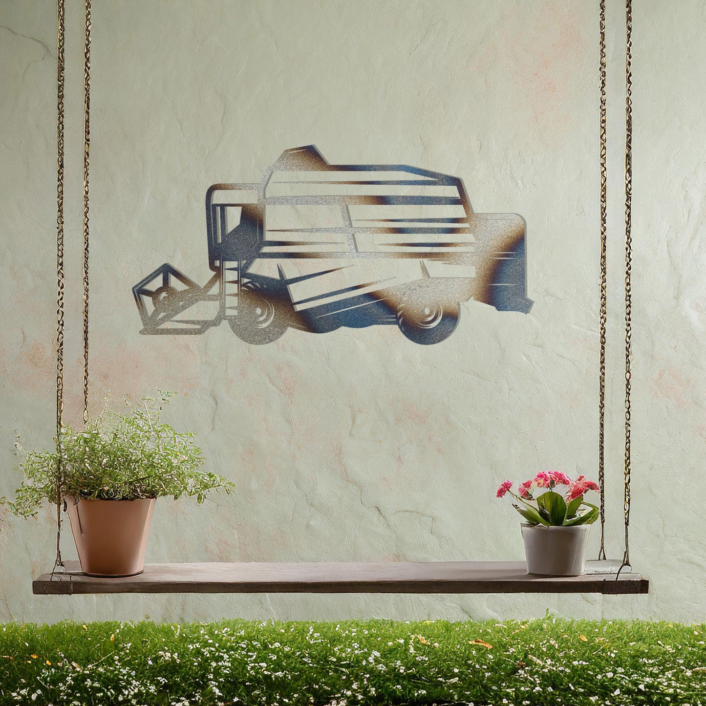 Combine Harvester Metal Wall Art - Ideal Gift for Farmers and Farm Art