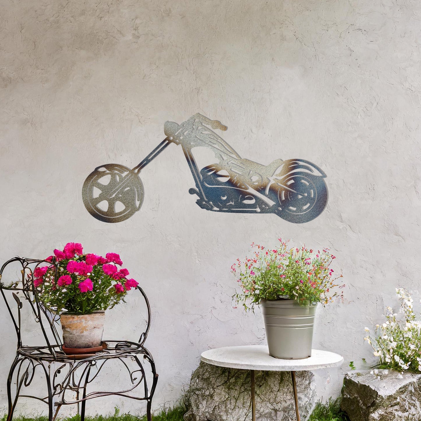 Chopper Motorcycle Metal Wall Art - Ideal Gift for Bikers and Garage Decor