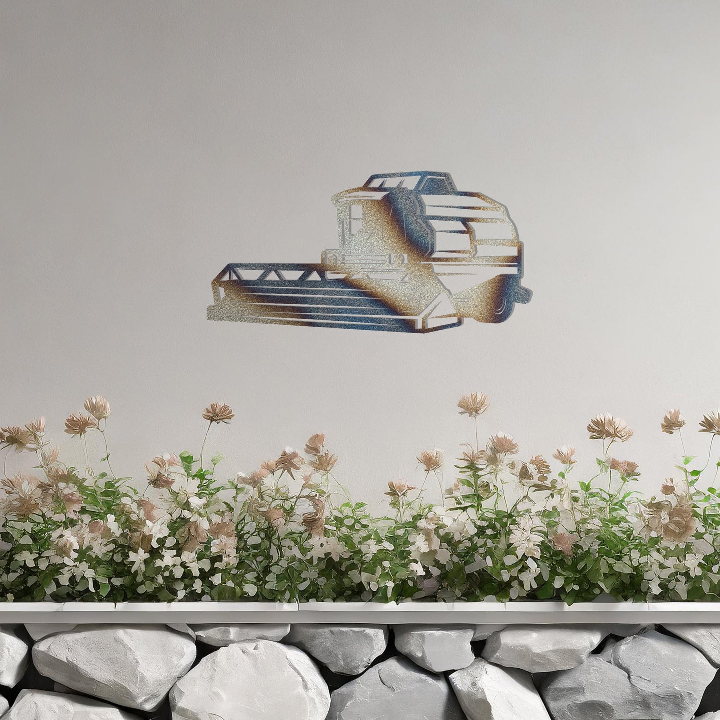 Combine Harvester Metal Wall Art - Agricultural Decor Gift for Farmer