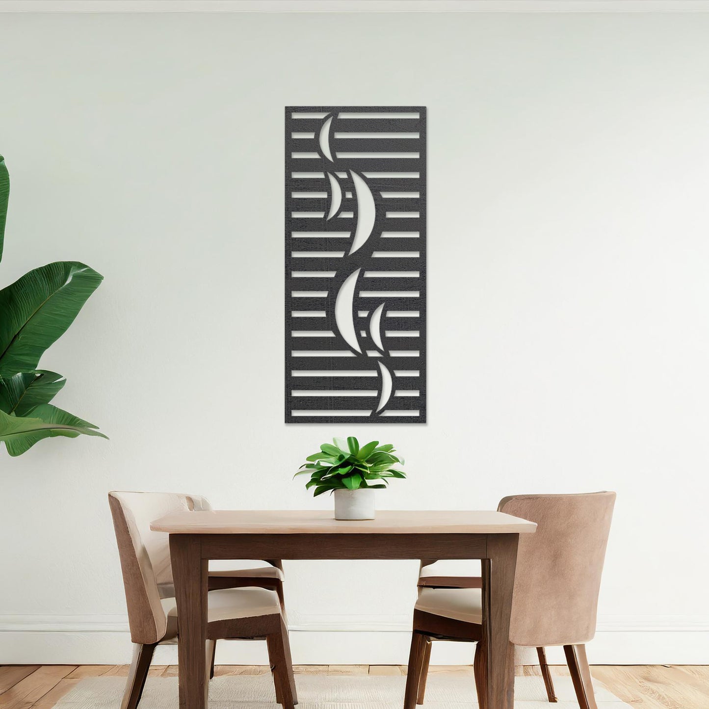 Contemporary Abstract Stripe Wooden Wall Hanging Art - Modern Room Decor