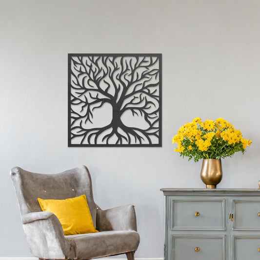 Timeless Tree Wooden Wall Art - Intricate Branch Design Hanging Wall Decor