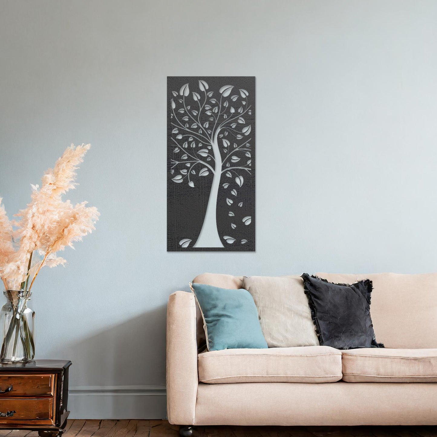 Elegant Tree Wooden Wall Art - Chic Handcrafted Decor with Modern Accent