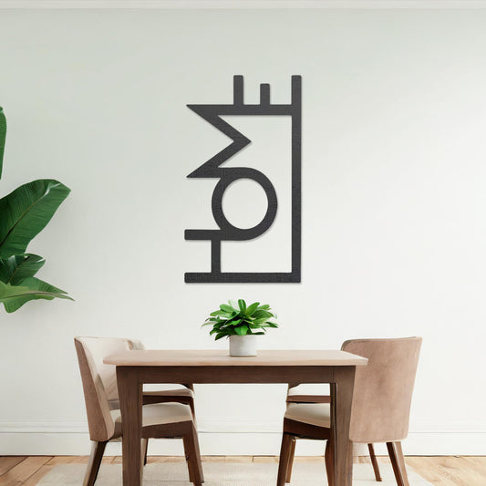 Bold Geometric Wooden HOME Sign Wall Decor - Sleek Modern Wall Art