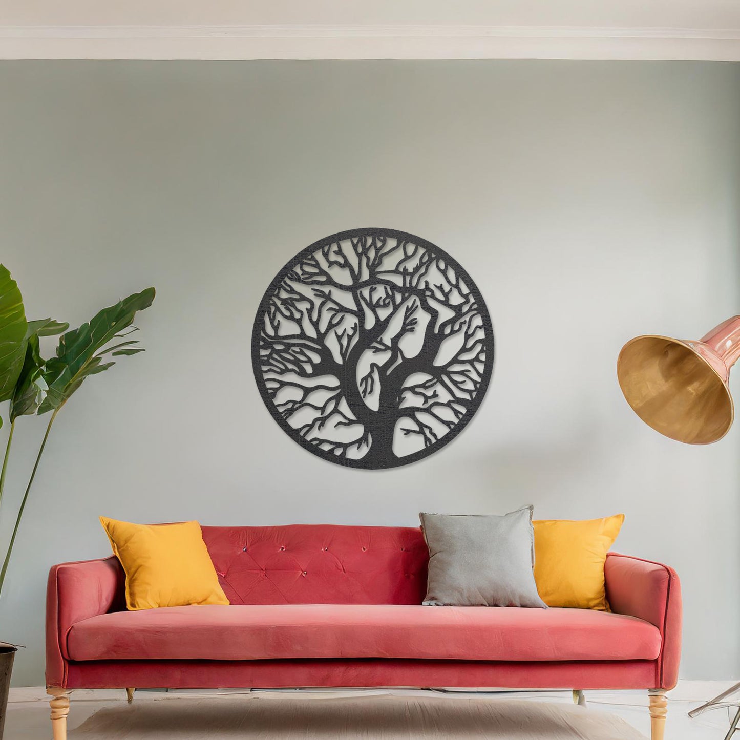 Wooden Round Tree Wall Art Hanging Modern Home Decoration Rustic Wall Art