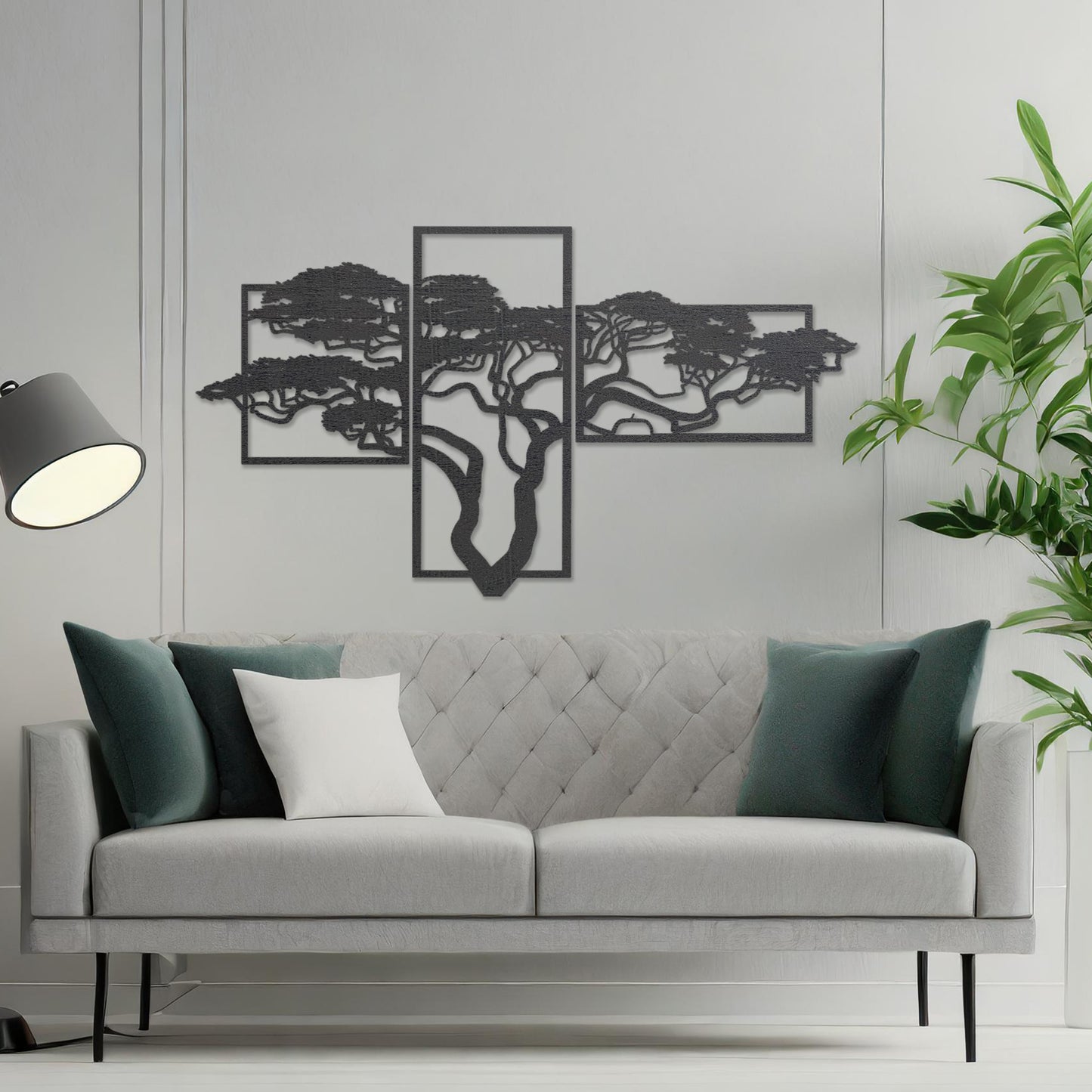 Wooden African Tree 3 panels Set Wall Art Decoration Gift Home Decor Design