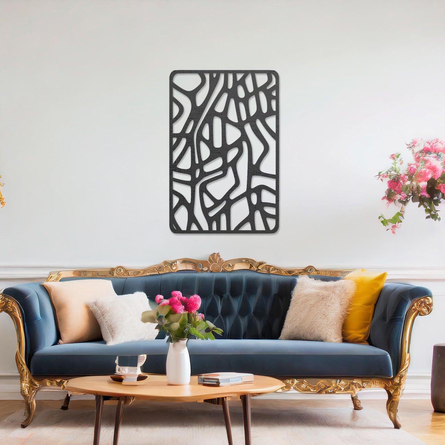 Modern Geometric Rectangle Wooden Wall Art - Artistic Accent for Contemporary Home